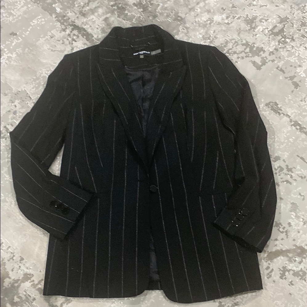 Karl Lagerfeld Black Pinstripe Blazer